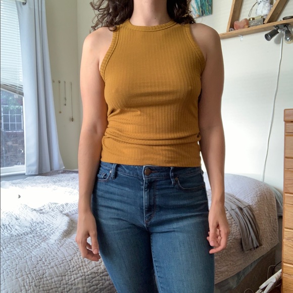 Gold Ribbed Tank Top - Picture 2 of 2